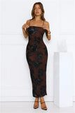 Estelle Mesh Maxi Dress Brown