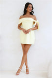 Seashell Dream Off Shoulder Mini Dress Yellow