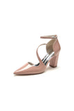 Burgundy Mary Jane Heels with Chunky