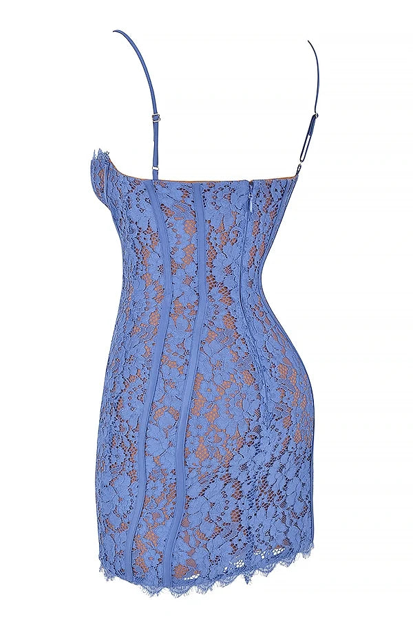 lavender lace mini dress