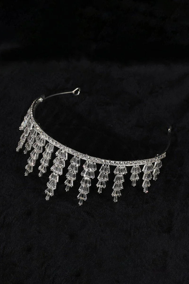 Silver Crystal Tiara For Women