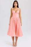 peach broderie anglais midi sundress