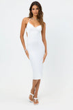 Benetar Terry Halter Dress White