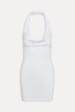 x JENNIE Solo Halter Mini Dress Optic White