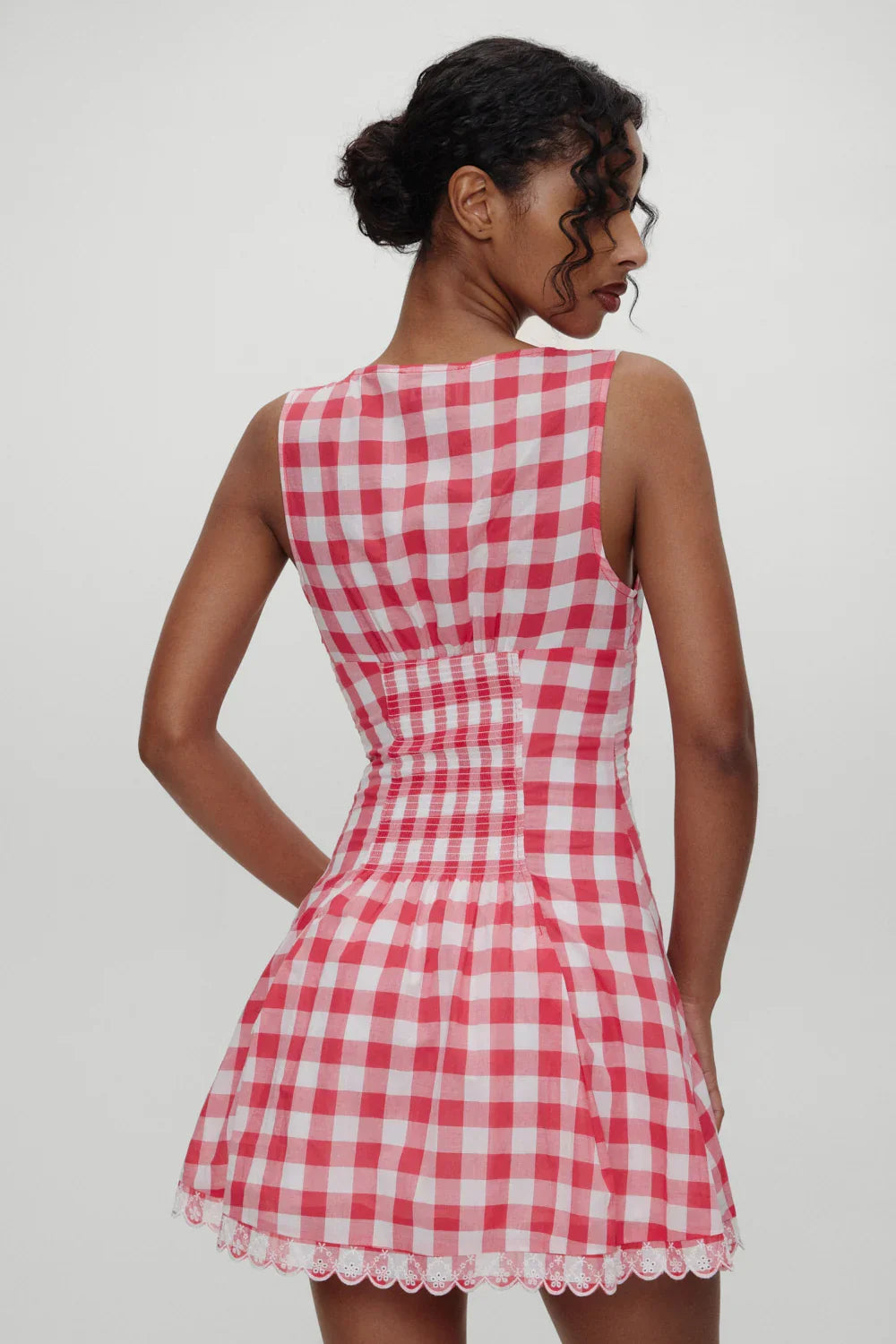 x BELLA HADID Farm Gingham Mini Dress Malibu Picnic
