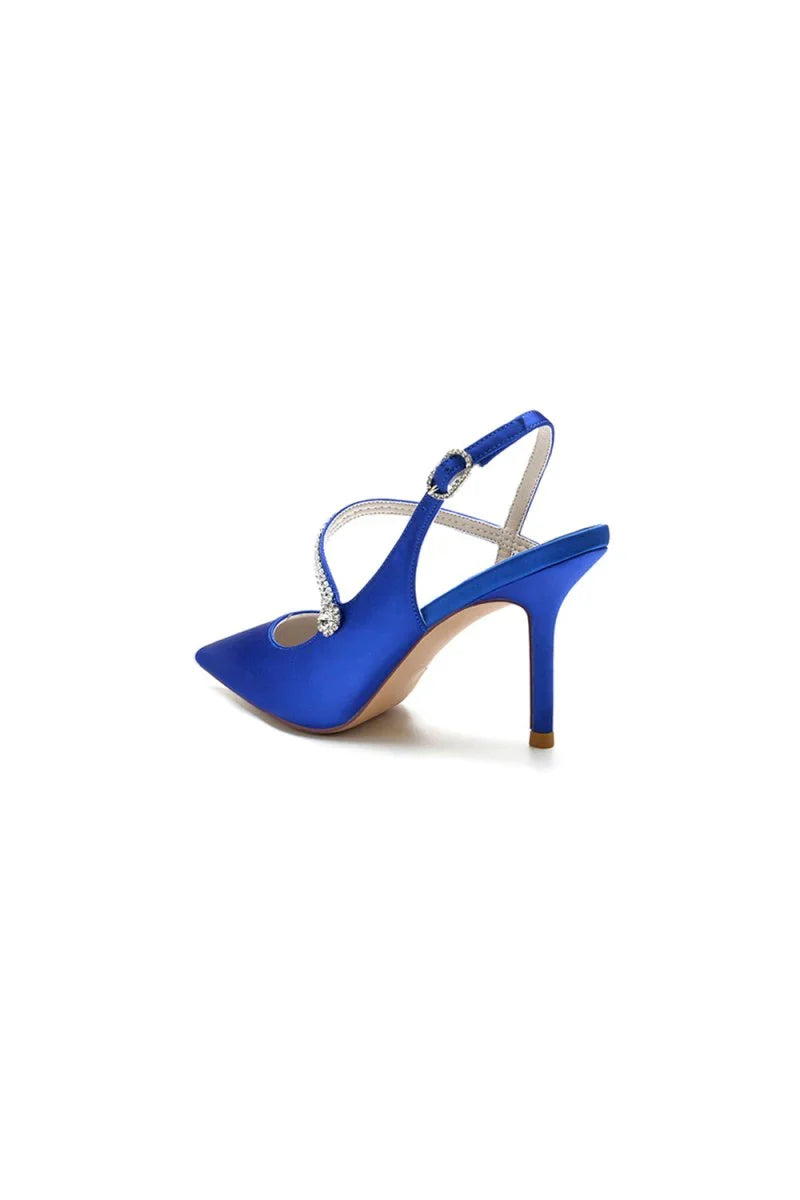 Crystal Strap Pointed Toe Stiletto Heel Shoes