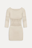 Festival Crochet Knit Mini Dress Bunny