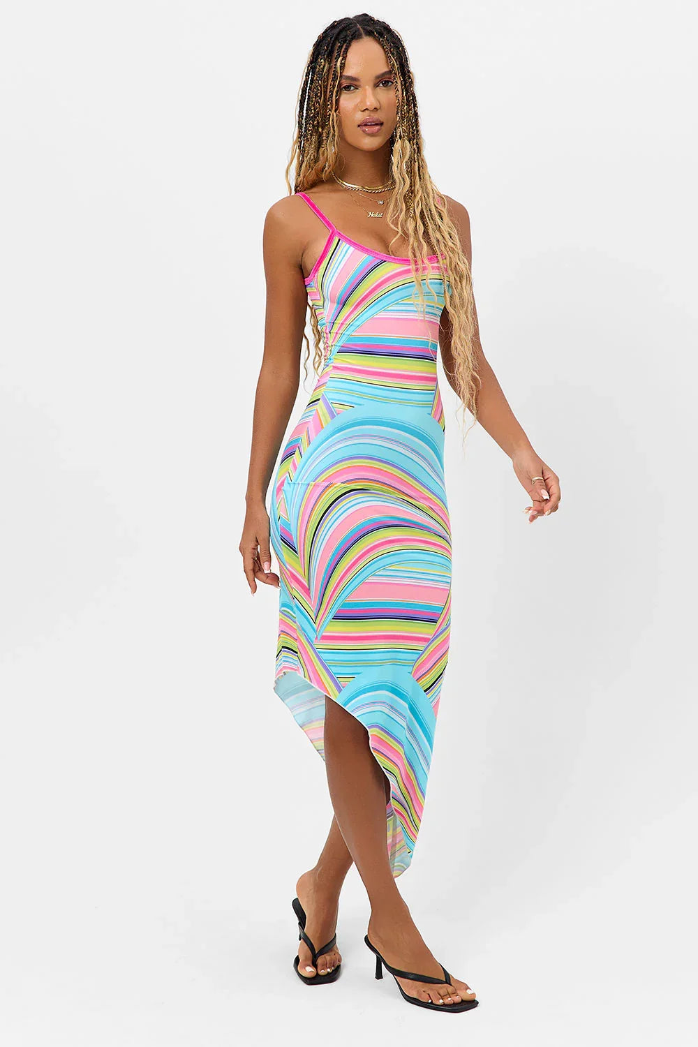 Erma Shine Dress Rainbow Swirl