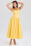 apricot cotton midi sundress