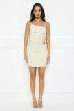 Sandy Escape Linen Blend Mini Dress Beige