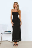 Elevated Status Embellished Mesh Maxi Dress Black