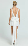 Gianna Mini Dress High Neck Shift Dress in Ivory
