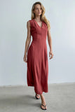 Noah Midi Dress in Berry