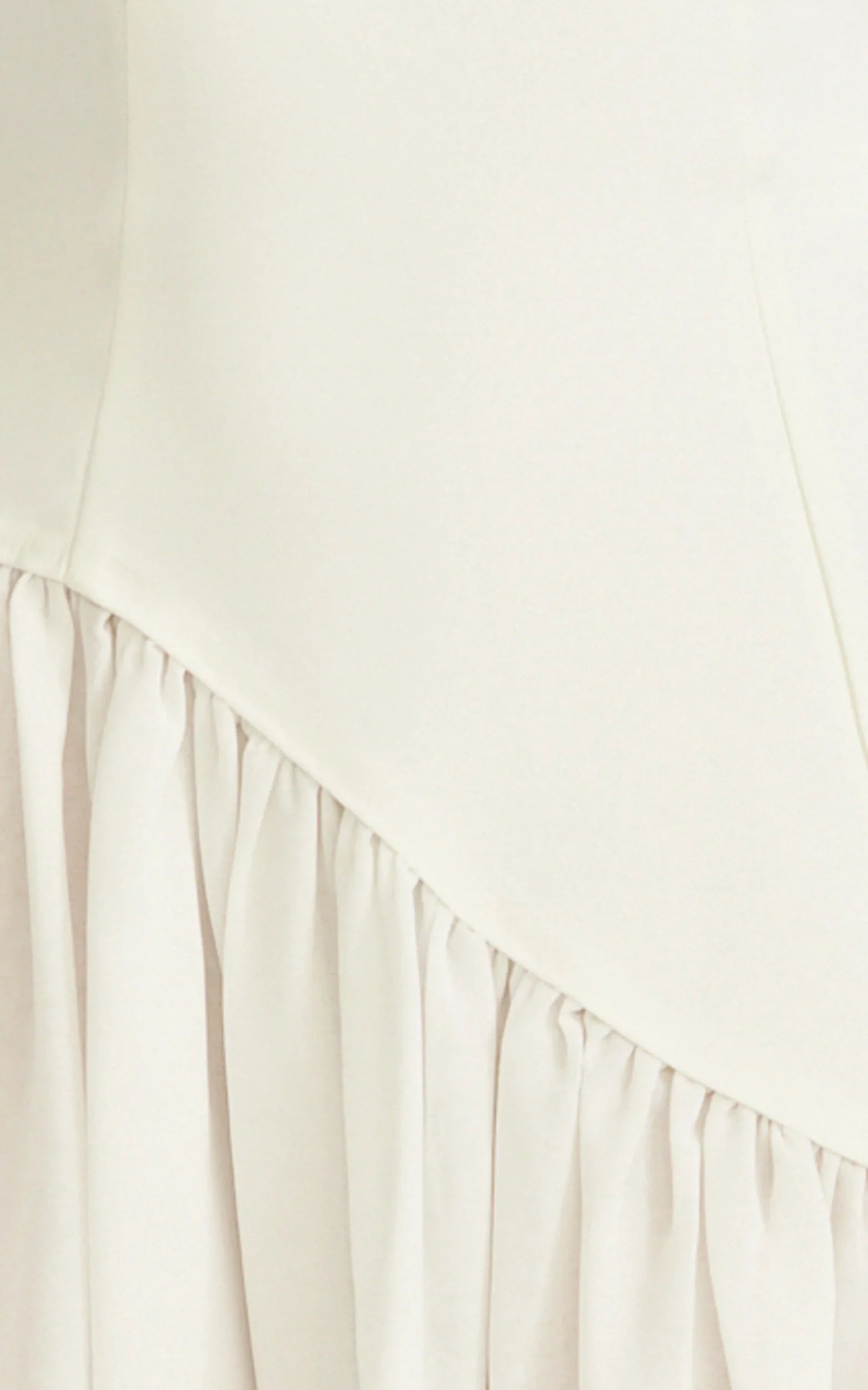 Calla Mini Dress Strapless Gathered Asymmetric Dropped Waist Dress in White