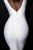 ivory midi bandage dress