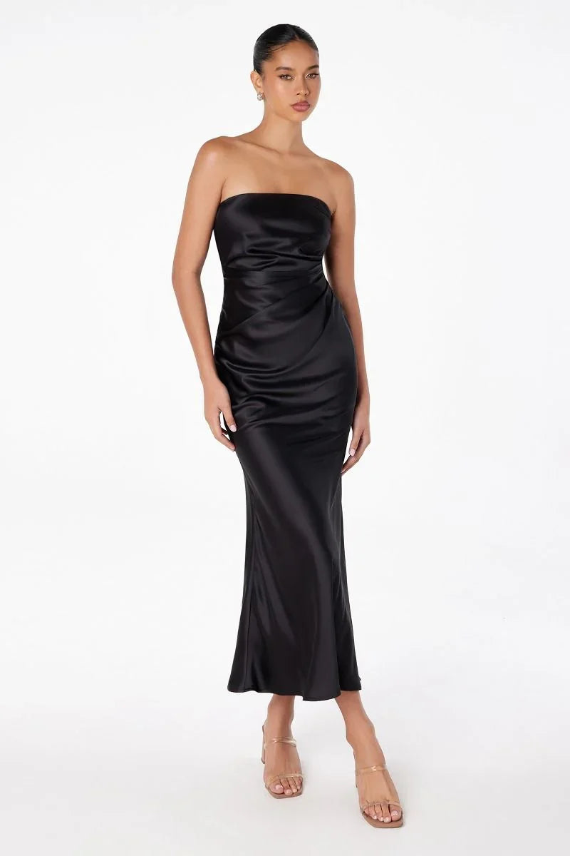 Ruthie Satin Strapless Maxi Dress