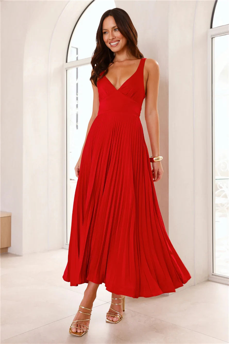 Dazzling Opulence Maxi Dress Red