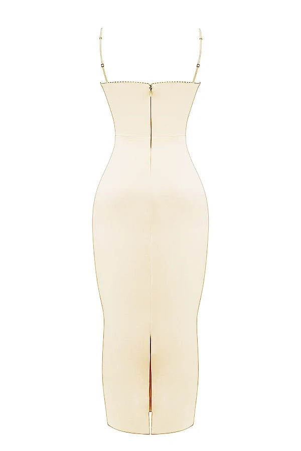 vintage cream maxi dress