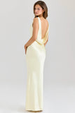 buttermilk satin draped cowl neck maxi dress