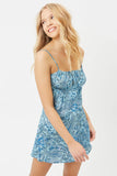 Leoni Silk Dress Blue Paisley