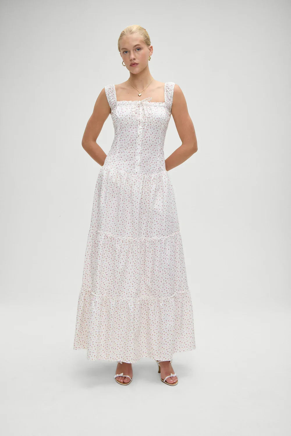 Christabelle Floral Ruffle Maxi Dress Tea Party