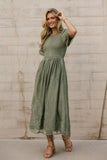 Alora Embroidered Dress in Sage