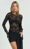 Lioness Midnight Mini Dress In Onyx