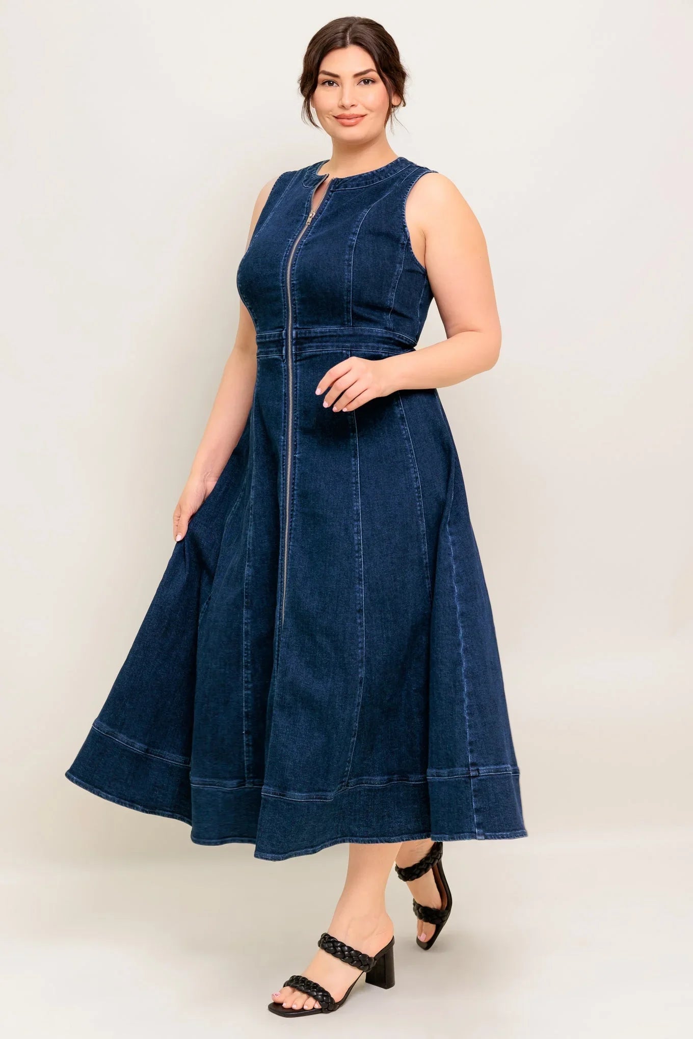 RAW BEAUTY DENIM MIDI DRESS