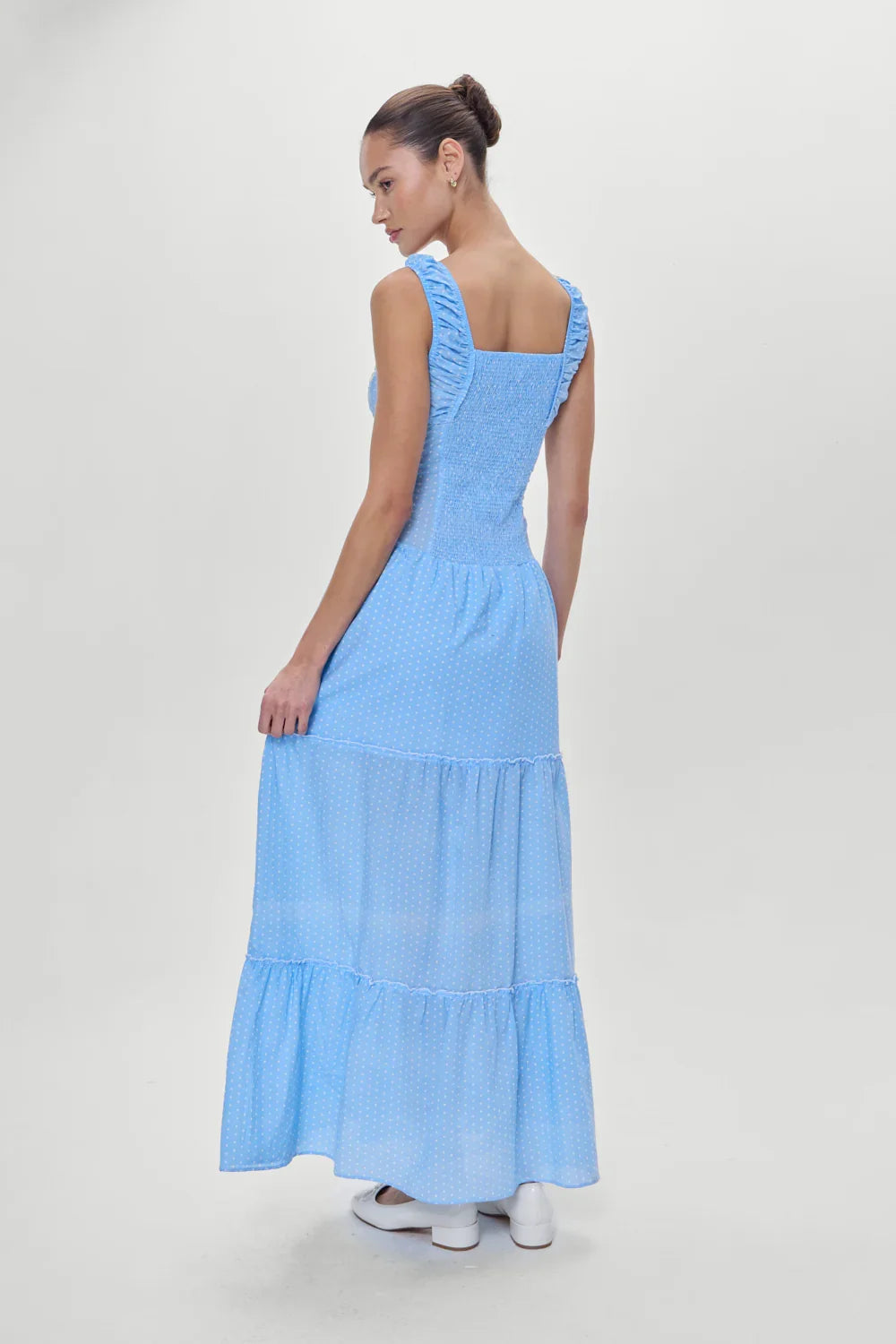 Christabelle Polka Dot Maxi Dress Raindrop