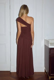 LARSEN ONE SHOULDER MAXI DRESS ESPRESSO