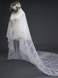 Exquise Floral Lace with Shaped Edge Cathedral Veil Bridal Veil Wedding Veil