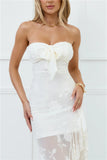 Pretty Moods Only Strapless Maxi Dress White