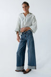 Parker Cuffed Wide Leg Jeans