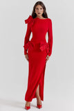 red bow maxi dress