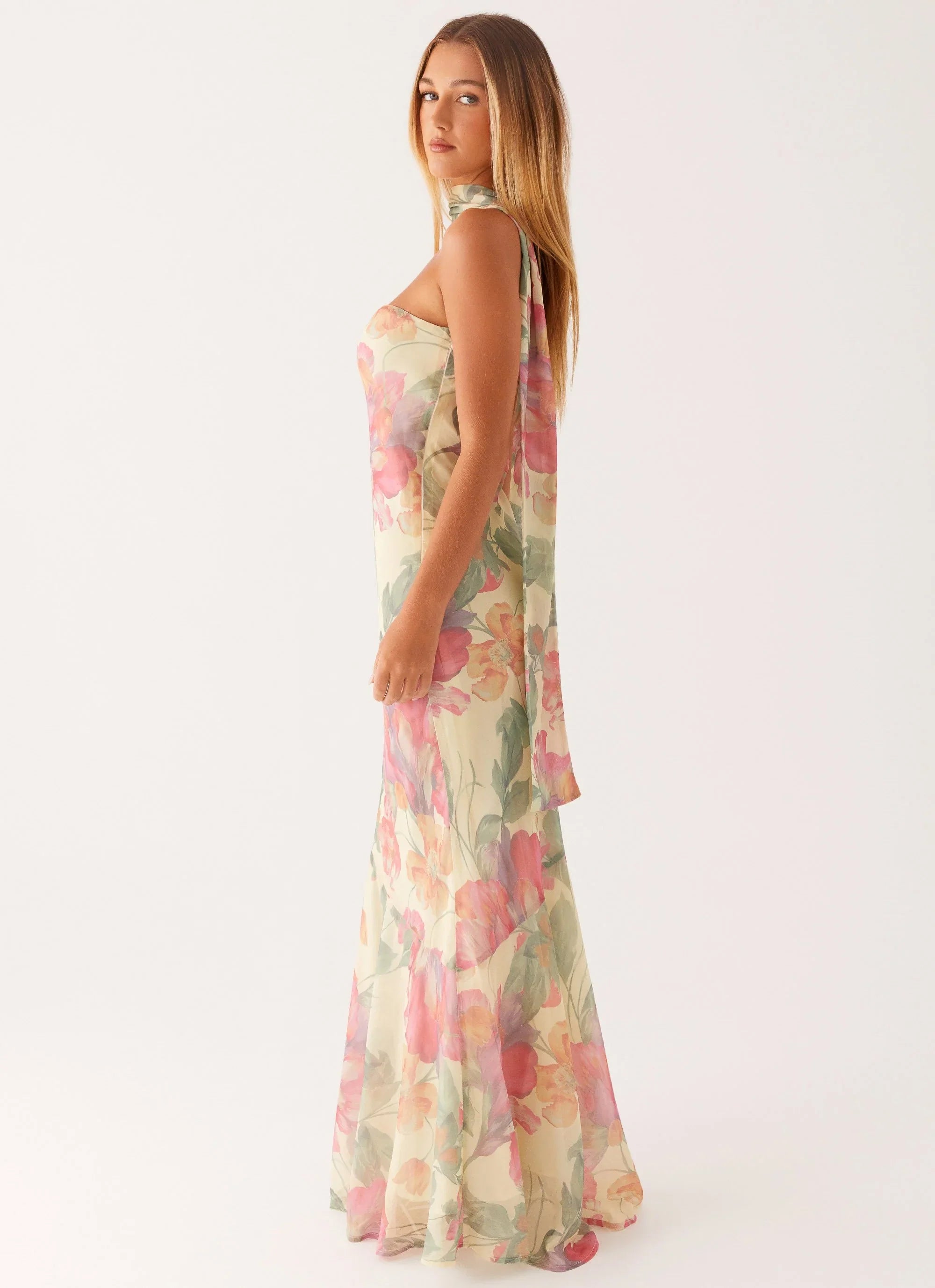 Under The Pagoda Maxi Dress Yellow Peony