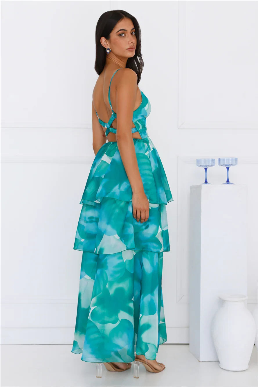 Electric Dreams Maxi Dress Green