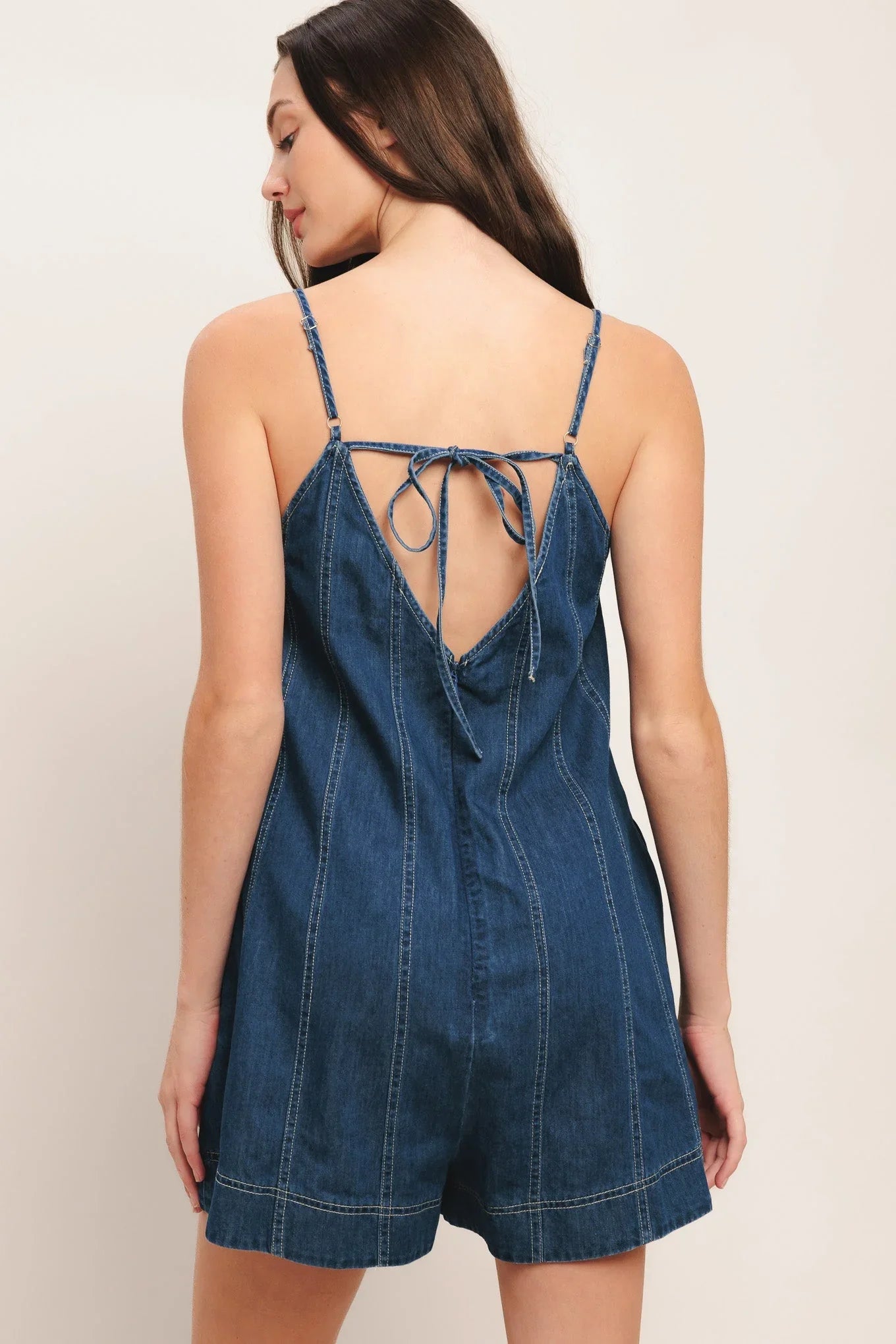 FRONTIER FLIRT LIGHTWEIGHT DENIM ROMPER