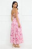Lavender Mist Strapless Maxi Dress Pink