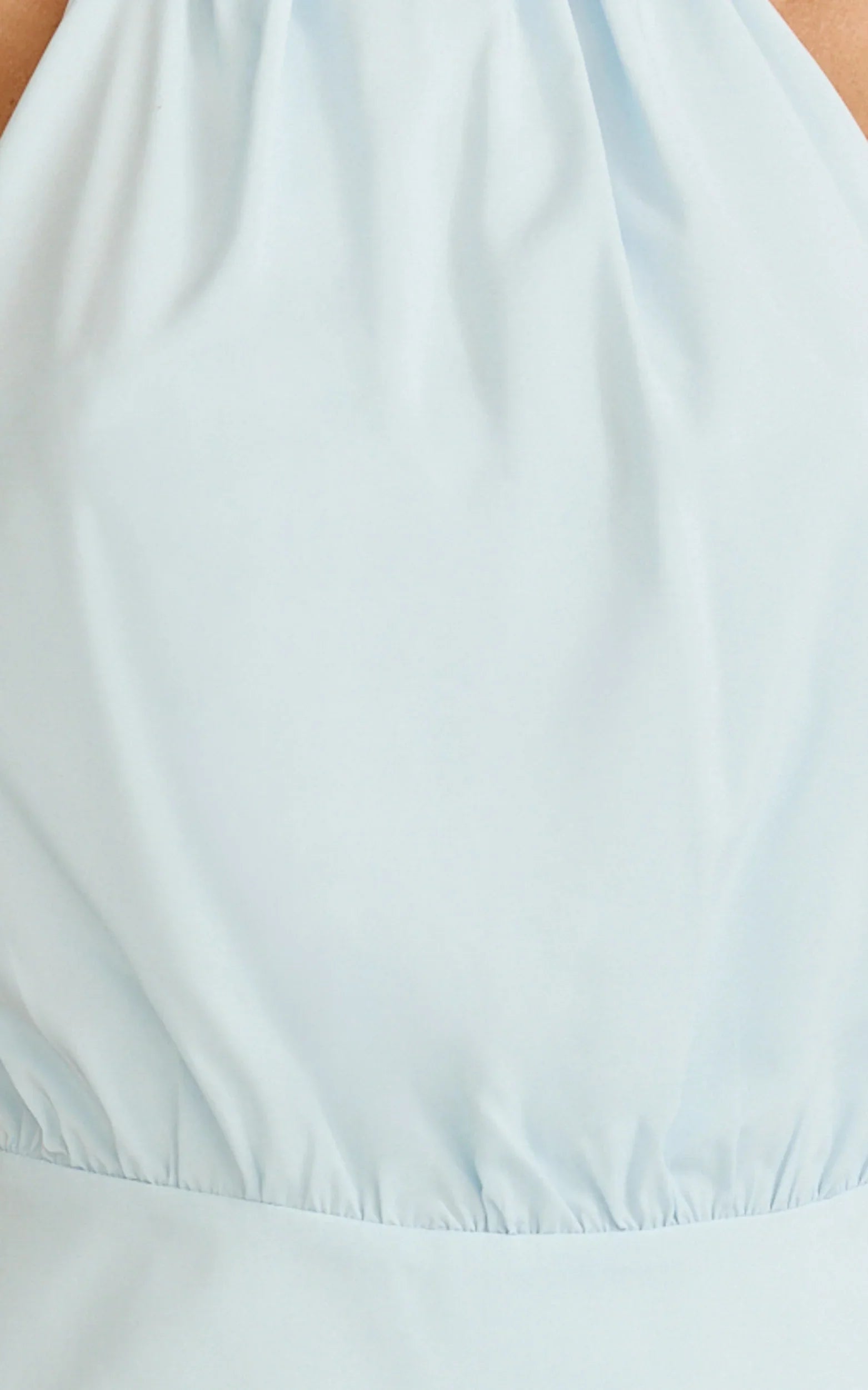 Thea Mini Dress Backless Halter Dress in Pale Blue