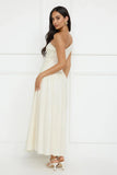 Seashell Moments One Shoulder Maxi Dress Beige