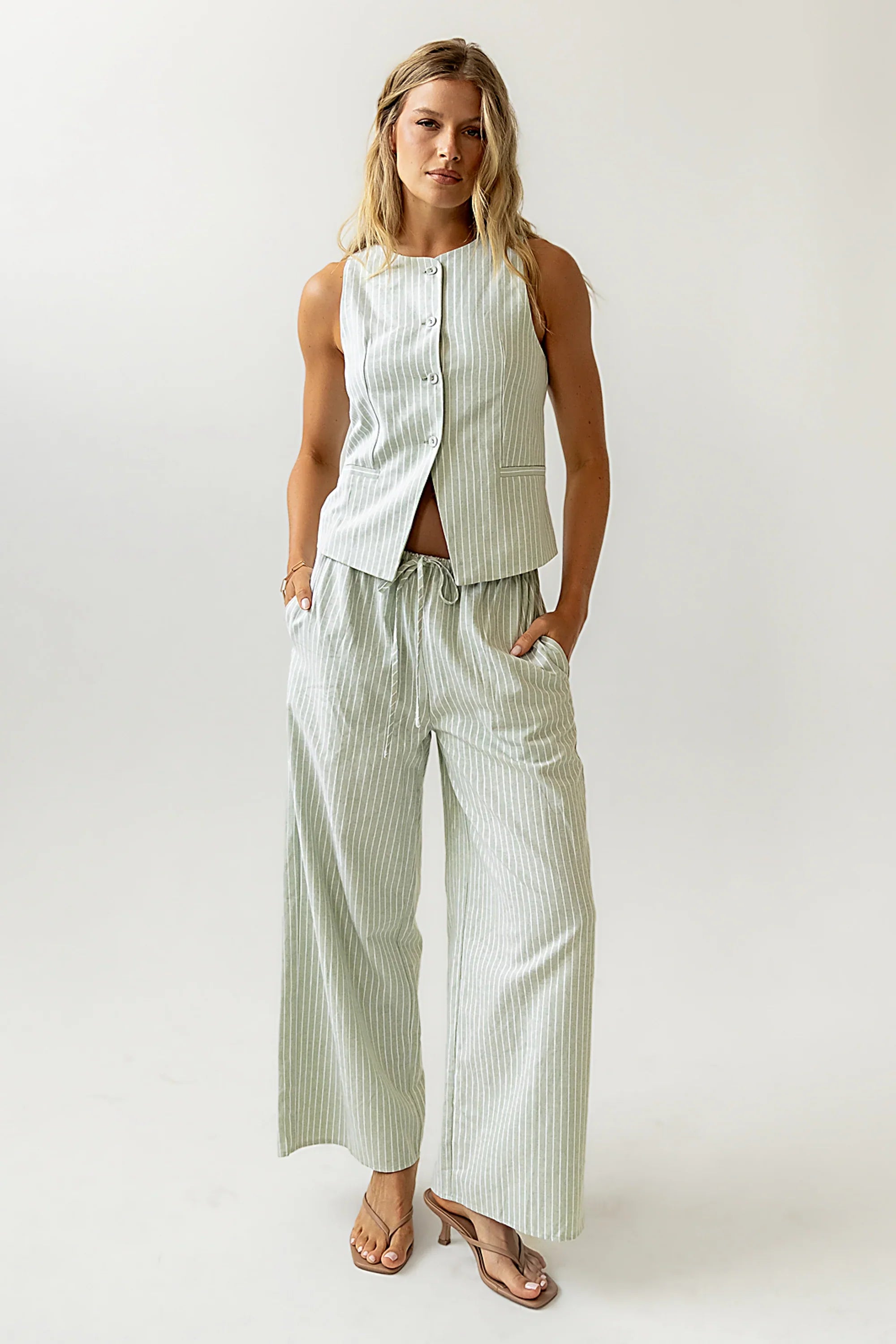 Rosa Wide Leg Pants in Green