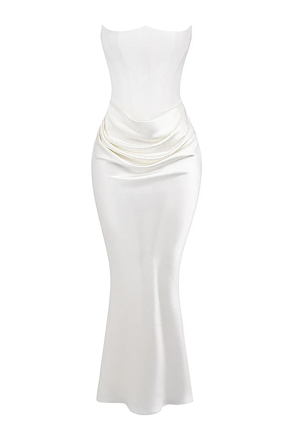 ivory strapless corset dress