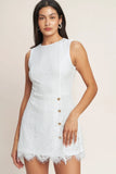CONFIDENTLY YOURS WHITE LACE SKORT ROMPER