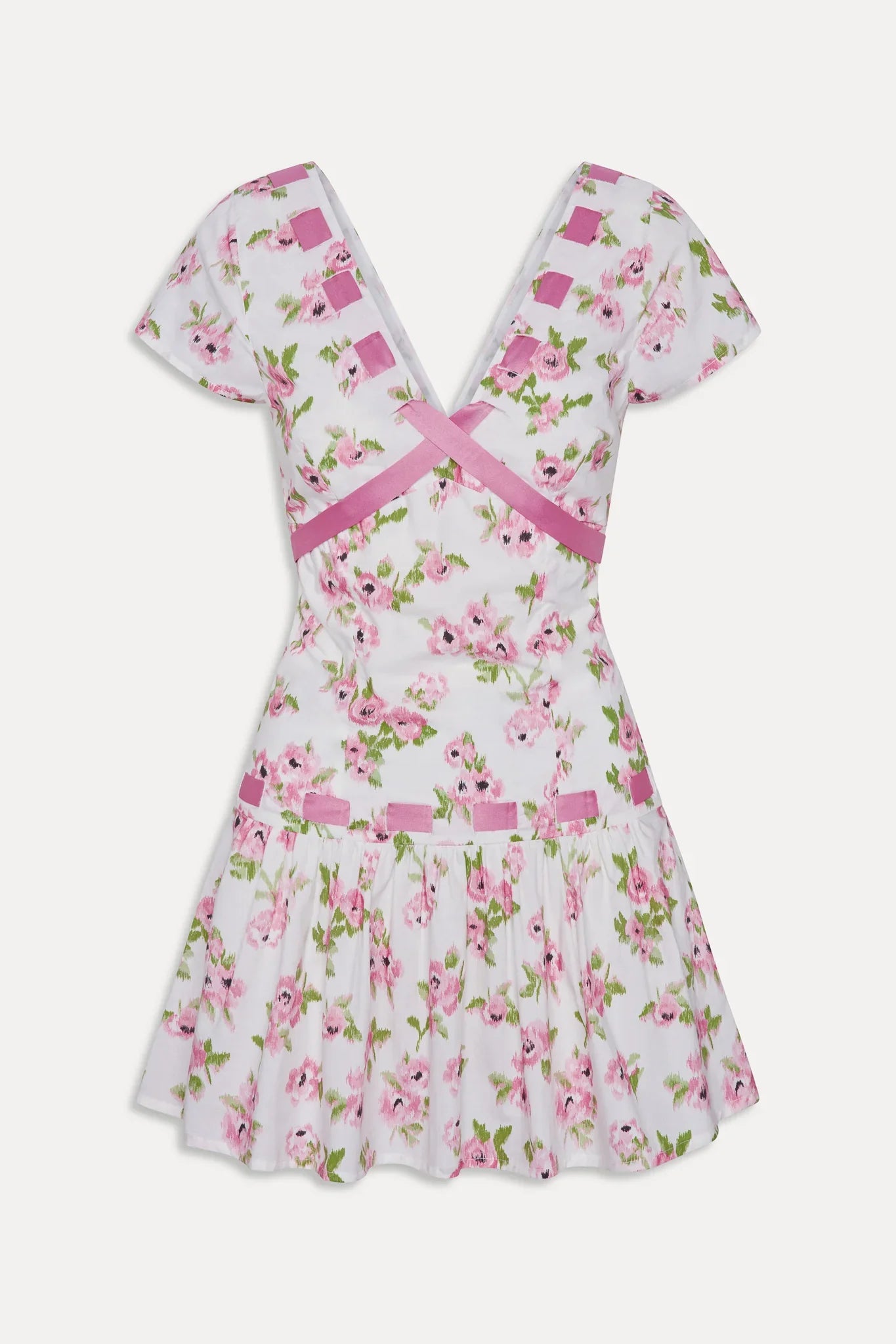 Belladonna Cotton Floral Mini Dress Rosebush