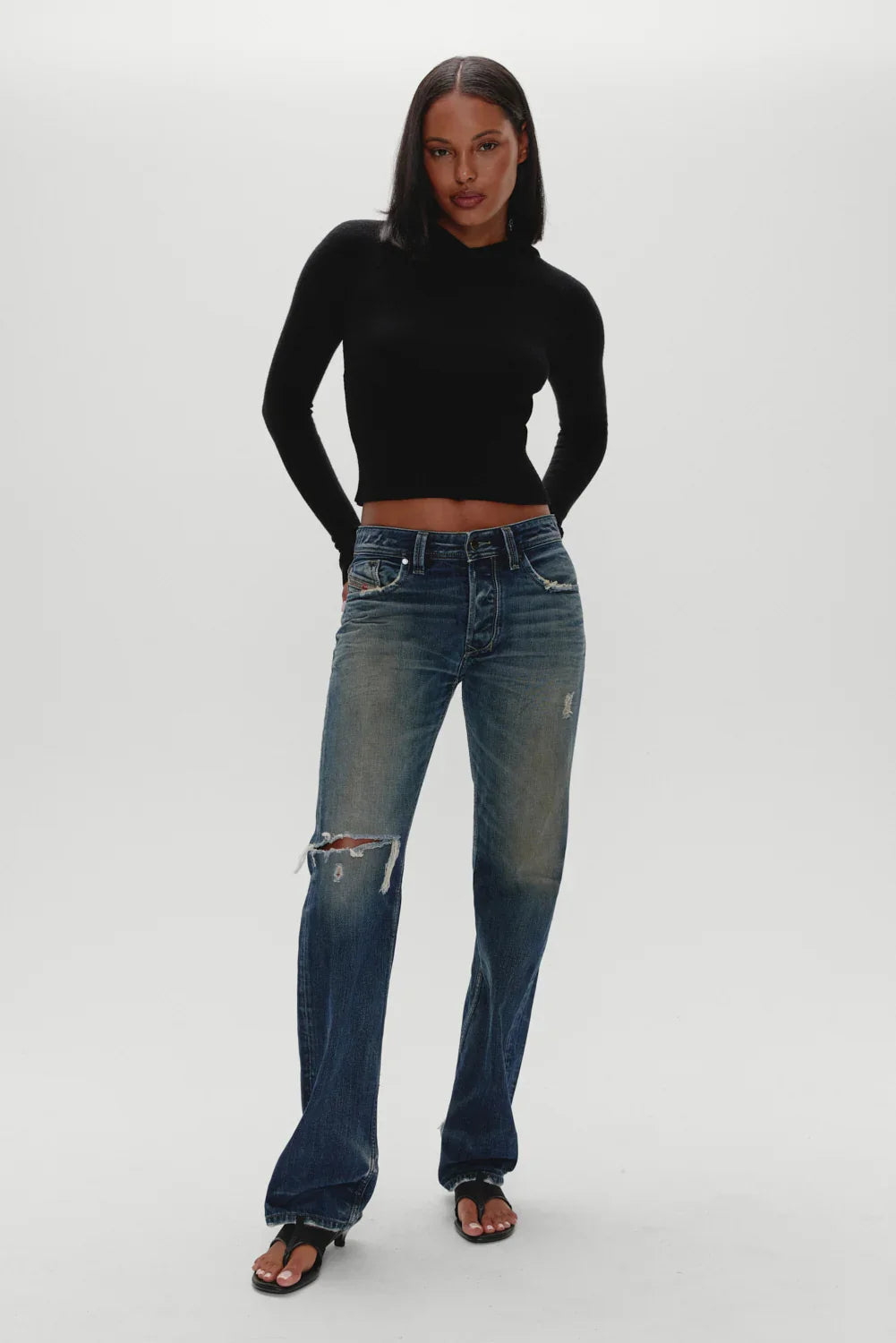 Hazel Knit Hoodie Black