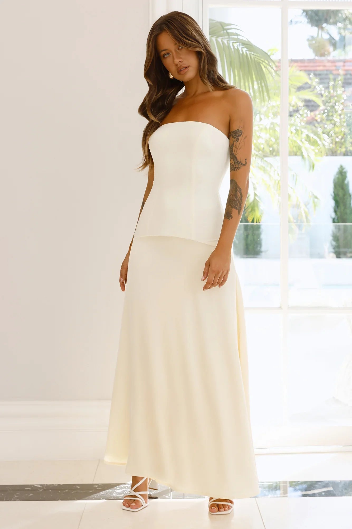 Daydream Darling Strapless Maxi Dress Yellow
