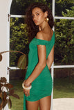 SARAH ONE SHOULDER MINI DRESS GREEN