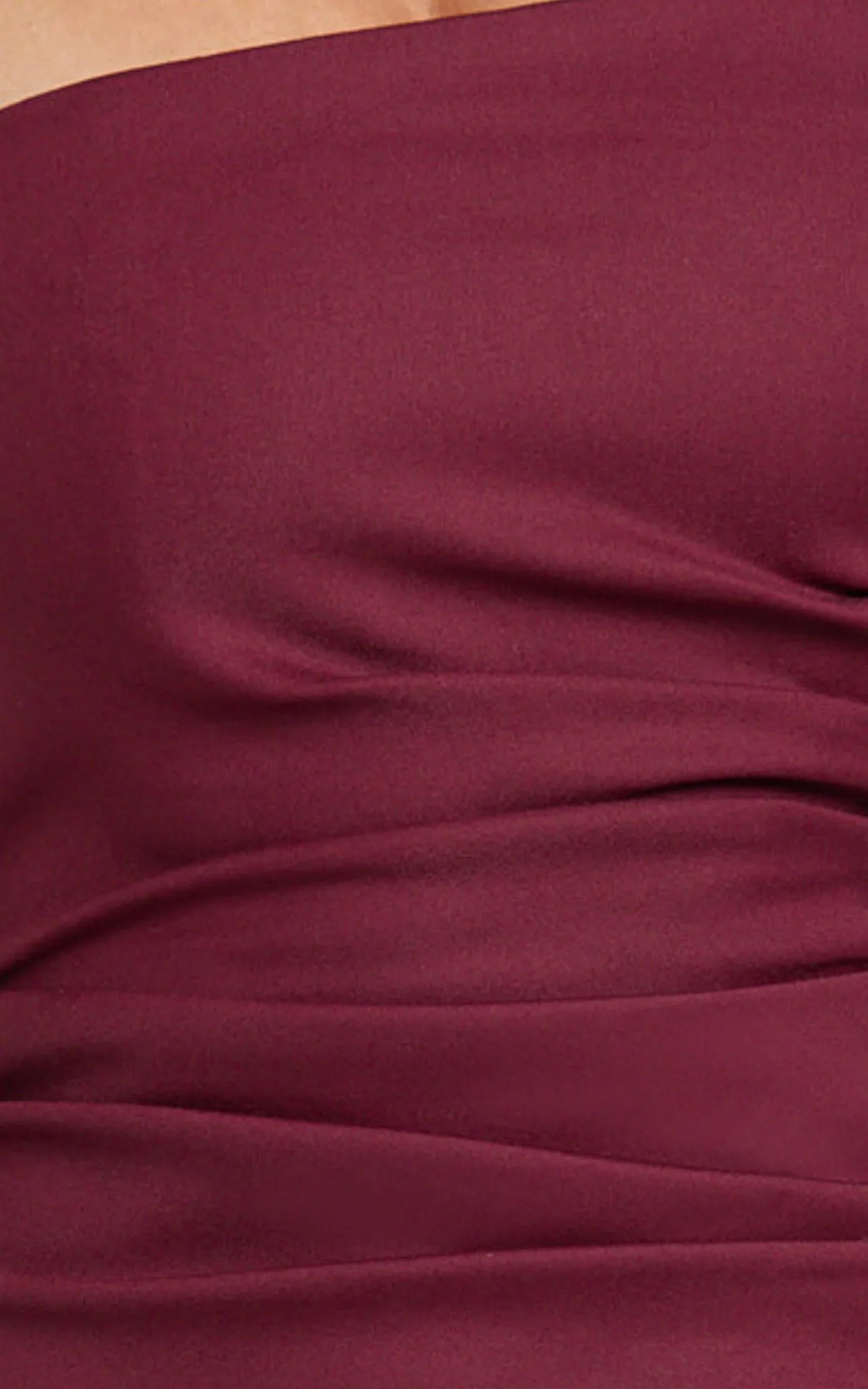 Jamie Maxi Dress Strapless Ruched Fitted Column Dress in Wine
