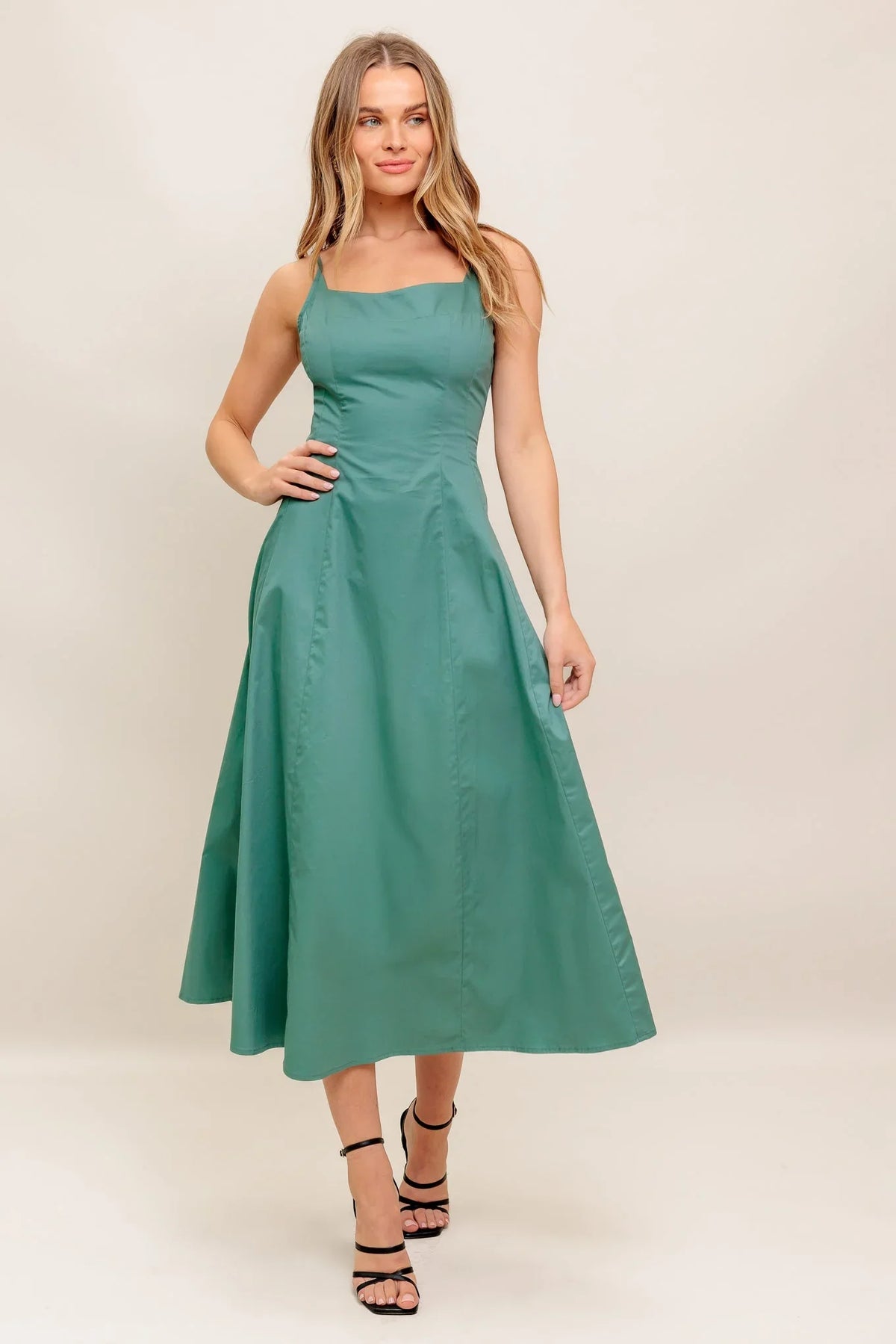 VIOLA VERDE ELEGANTE MIDI DRESS