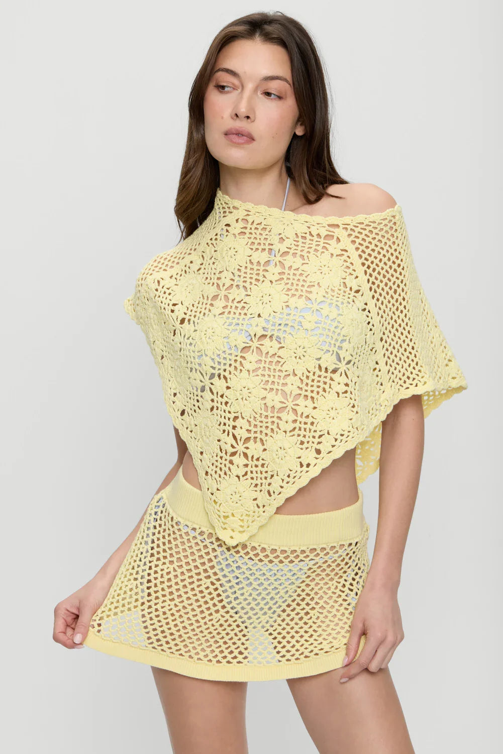 Adaline Crochet Mini Skirt Whipped Butter
